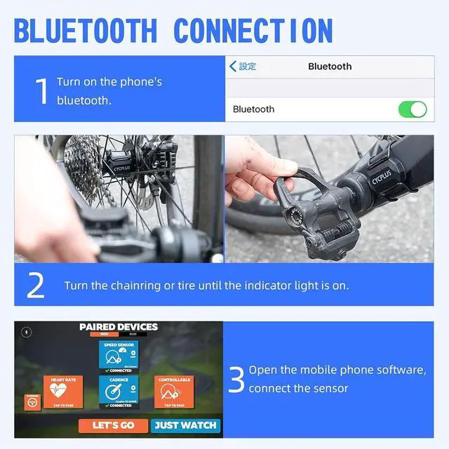 Alt view image 7 of 7 - CYCPLUS Cycling Speed and Cadence Sensor Bluetooth & ANT+ Wireless Bike Cadence Sensor Speed IP67 Waterproof