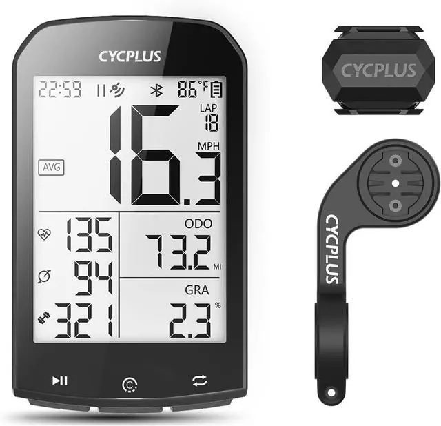 Main image of CYCPLUS GPS Wireless Bike Computer, Cycling Computer GPS with Bluetooth/ANT+, Bike Speedometer with 2.9" LCD Screen, Auto Backlight IPX6 Waterproof (New Upgraded)