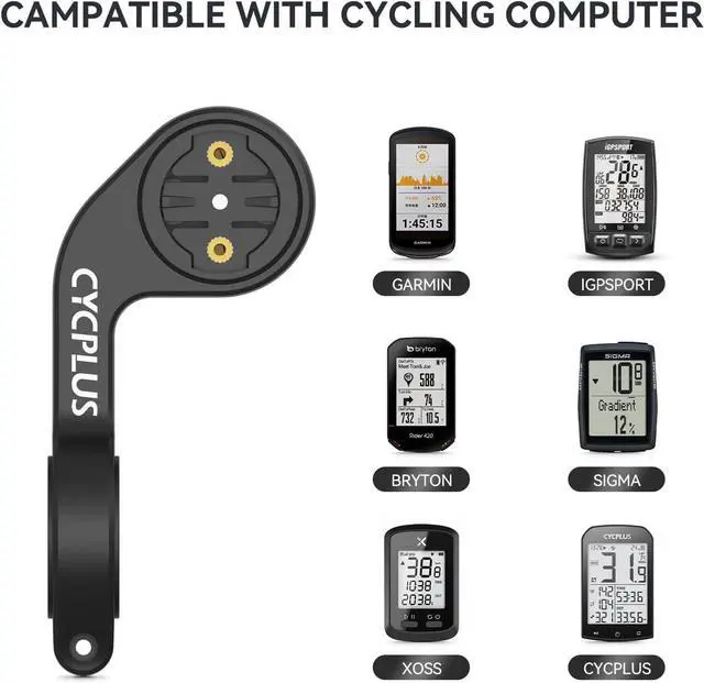Alt view image 4 of 7 - CYCPLUS Cycling Out Front Bike Mount Designed for All Cycling Computer, Garmin Edge GPS and Other Normal Models, only fits 12.5 inches(31.8mm) Diameter Handlebars.