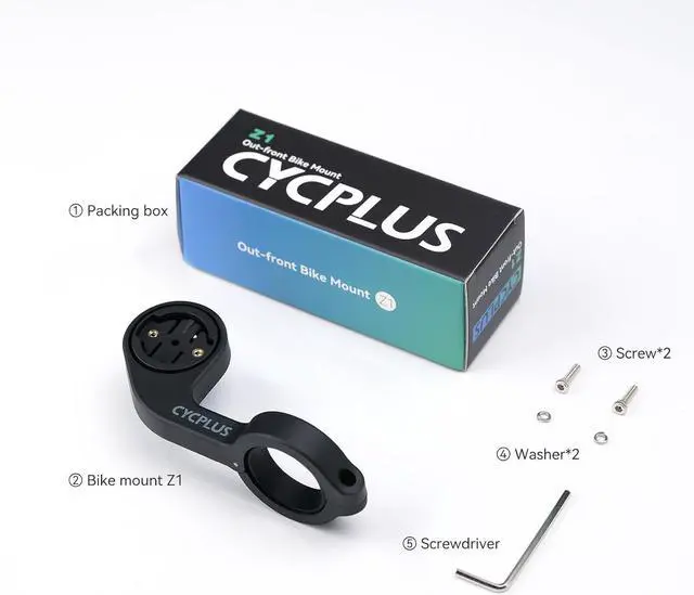 Alt view image 7 of 7 - CYCPLUS Cycling Out Front Bike Mount Designed for All Cycling Computer, Garmin Edge GPS and Other Normal Models, only fits 12.5 inches(31.8mm) Diameter Handlebars.