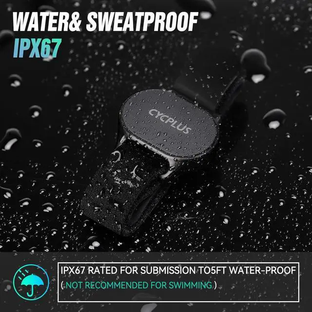 Alt view image 7 of 7 - CYCPLUS Heart Rate Monitor Armband,Bluetooth 5.1 ANT+ HR Monitor with HR Zone LED Indicator, IP67 Waterproof, Use for Running Cycling Gym and Other Sports (2025 Upgraded Model)