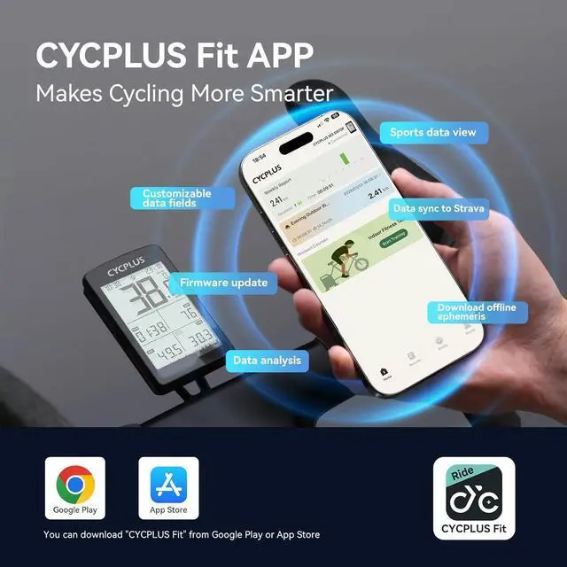 Alt view image 7 of 7 - CYCPLUS Bike Computer GPS Wireless, ANT+ Cycling Computer GPS with Bluetooth, 2.8" LCD Screen,100+ Hours Battery Endurance Bike Speedometer with Auto Backlight IP67 Waterproof