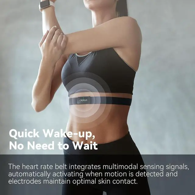 Alt view image 5 of 7 - CYCPLUS Heart Rate Monitor Chest Strap H2Pro, Bluetooth ANT+ Heart Rate Monitor Chest Sensor with 500h Battery, IPX7 Waterproof and Dustproof, HRM Works with Strava/Cycplus Fit App