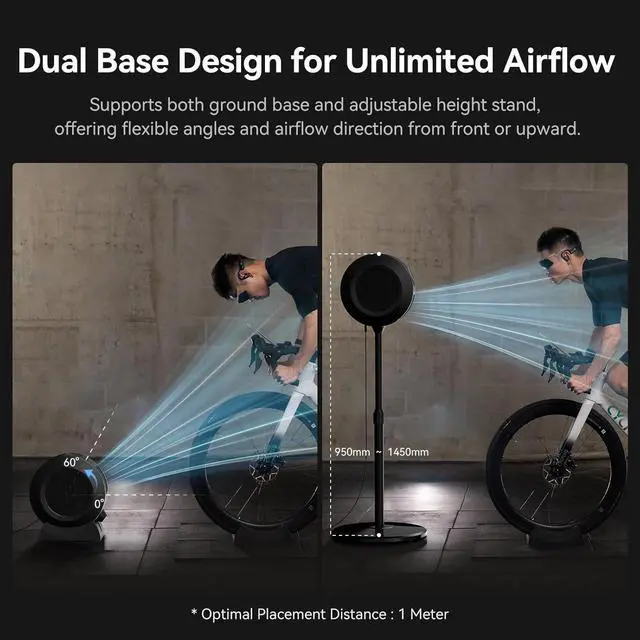 Alt view image 7 of 7 - CYCPLUS Smart Indoor Cycling Fan, BLDC Motor Drive, 5 Speed Modes with Remote and APP Control, Low-Noise Bluetooth/ANT+ Cycling Fan for indoor Bike Trainers, Stationary/Spin Bikes, Cross Training