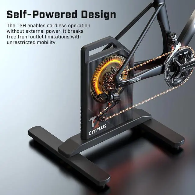 Alt view image 3 of 7 - CYCPLUS T2H Smart Bike Trainer - 2200W Brushless Motor, 20% Gradient Simulator, BLE/ANT+ Dual Mode, Virtual Shifting Ready, Triple Silent Design with Dual Cooling Fans