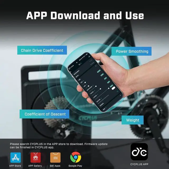 Alt view image 6 of 7 - CYCPLUS T2H Smart Bike Trainer - 2200W Brushless Motor, 20% Gradient Simulator, BLE/ANT+ Dual Mode, Virtual Shifting Ready, Triple Silent Design with Dual Cooling Fans