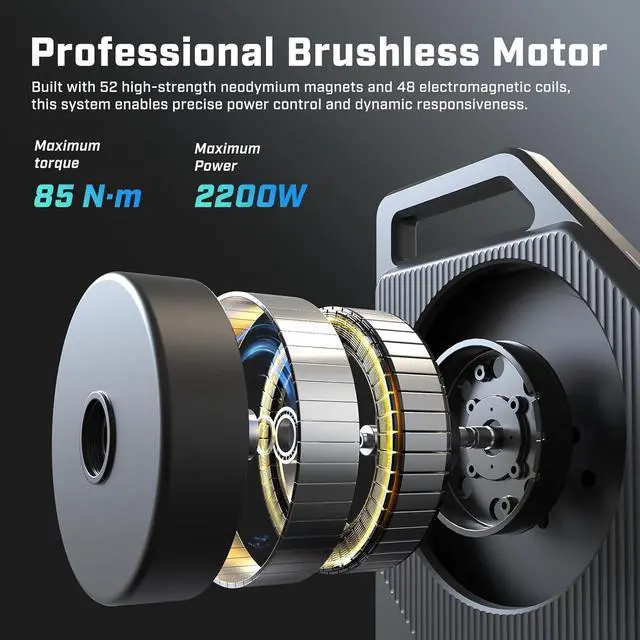 Alt view image 2 of 7 - CYCPLUS T2H Smart Bike Trainer - 2200W Brushless Motor, 20% Gradient Simulator, BLE/ANT+ Dual Mode, Virtual Shifting Ready, Triple Silent Design with Dual Cooling Fans