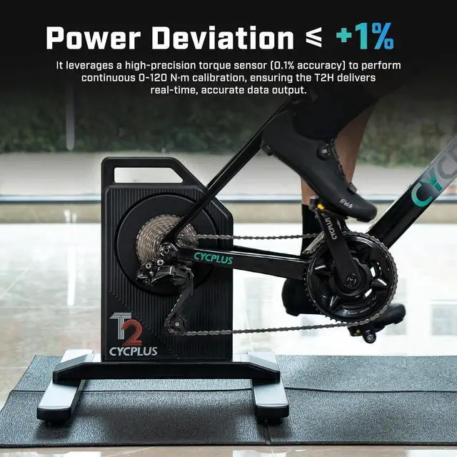 Alt view image 4 of 7 - CYCPLUS T2H Smart Bike Trainer - 2200W Brushless Motor, 20% Gradient Simulator, BLE/ANT+ Dual Mode, Virtual Shifting Ready, Triple Silent Design with Dual Cooling Fans