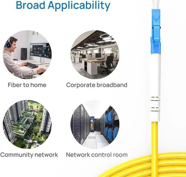 Alt view image 4 of 6 - Fiber Patch Cable with LC to LC, G652D Singlemode Simplex Fiber Optic Jumper Cord for Fiber Transceiver 1m