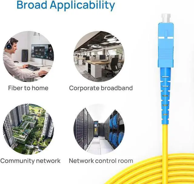 Alt view image 4 of 7 - Fiber Patch Cable SC to SC(UPC) Single-Mode Jumper Single Fiber Optic Simplex Cord for SFP Transceiver