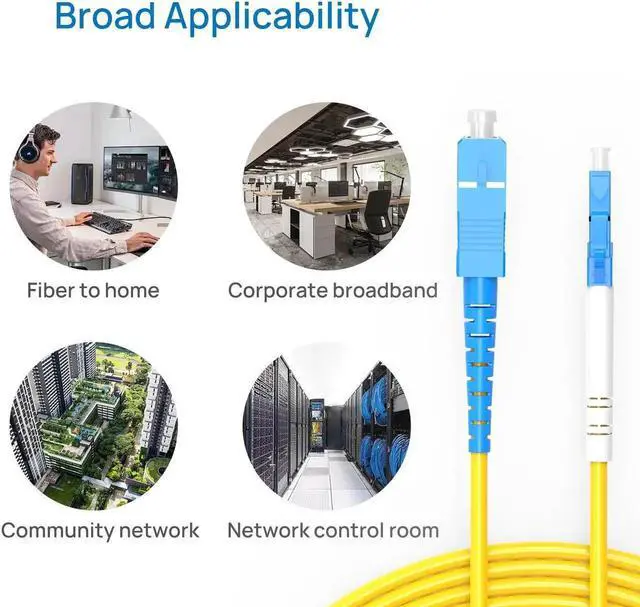 Alt view image 3 of 7 - Fiber Patch Cable SC to LC Single-Mode Jumper Single  Fiber Optic Simplex Cord for SFP Transceiver