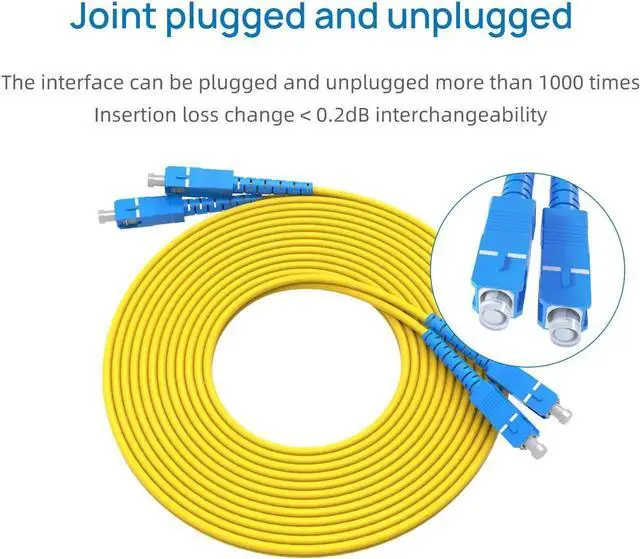 Alt view image 4 of 7 - Fiber Patch Cable SC to SC Single-Mode Jumper Single  Fiber Optic Duplex Cord for SFP Transceiver 2m
