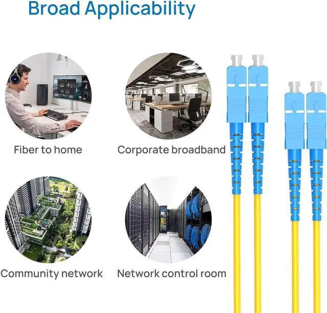 Alt view image 5 of 7 - Fiber Patch Cable SC to SC Single-Mode Jumper Single  Fiber Optic Duplex Cord for SFP Transceiver 2m