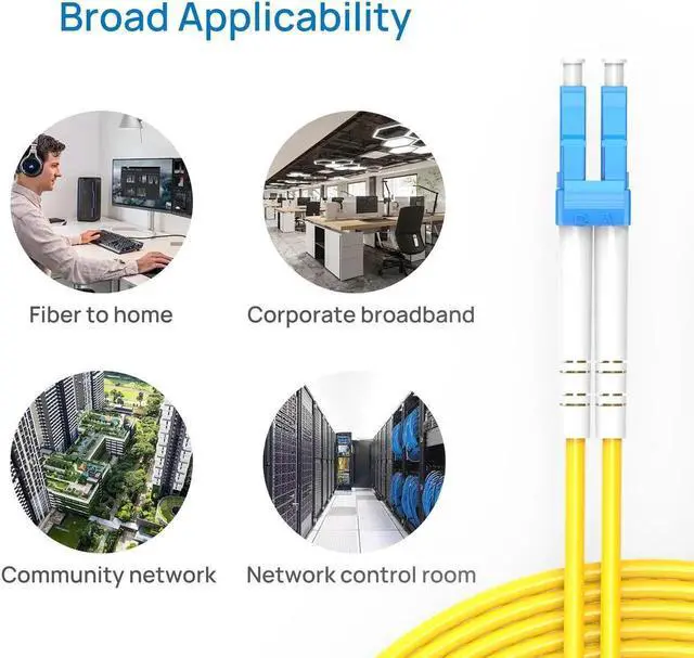 Alt view image 5 of 7 - Fiber Patch Cable with LC to LC, G652D Singlemode Duplex Fiber Optic Jumper Cord Universal Compatibility for Fiber Transceiver High-Speed Data Transfer