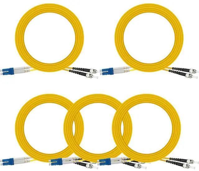 Alt view image 3 of 7 - LC to ST Fiber Patch Cable, 3M (9.84ft) Single Mode Duplex Fiber Jumper 9/125um OS1 LSZH - LC ST Singlemode Duplex Patch Cords (3M - 5 Pack)