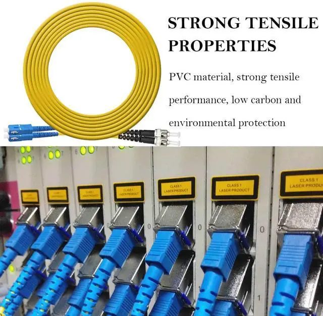 Alt view image 6 of 7 - SC to ST Fiber Patch Cable, Single-Mode Duplex Jumper - SC/UPC-ST/UPC 9/125um OS2 Yellow SM Optical Patch Cord 2m