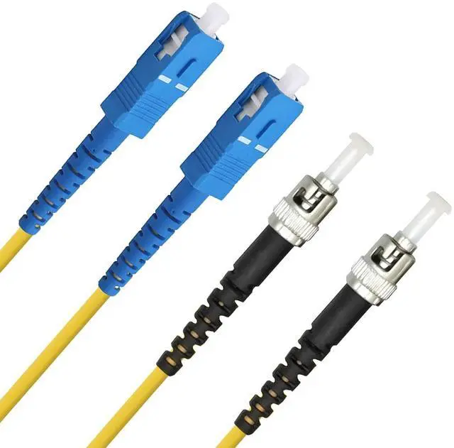 Alt view image 2 of 7 - SC to ST Fiber Patch Cable, Single-Mode Duplex Jumper - SC/UPC-ST/UPC 9/125um OS2 Yellow SM Optical Patch Cord 2m