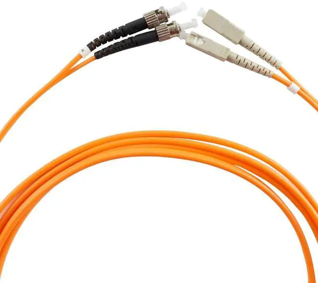 Main image of SC to ST Fiber Patch Cable, Multimode Duplex 50/125um OM2 Fiber Jumper- SC/UPC-ST/UPC Patch Cords Orange