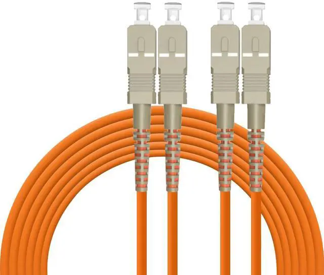 Main image of SC to SC Fiber Patch Cable, Multimode Duplex 50/125um OM2 Fiber Jumper- SC/UPC-SC/UPC Patch Cords Orange