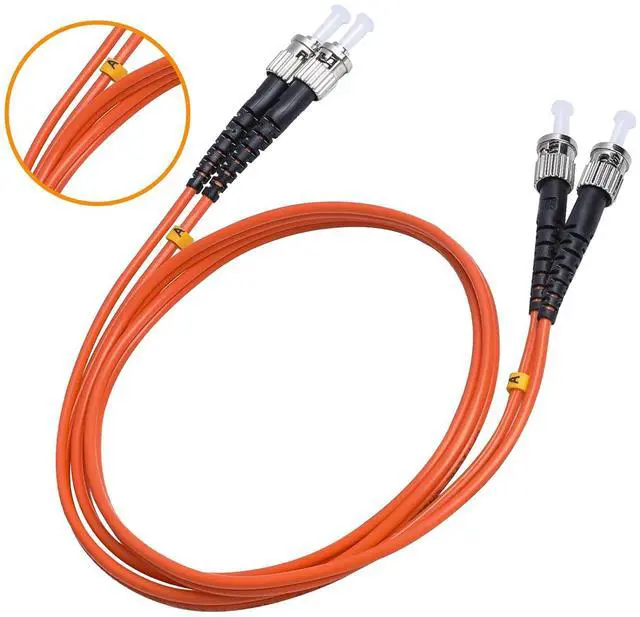 Alt view image 4 of 7 - ST to ST Fiber Patch Cable, Multimode Duplex 50/125um OM2 LSZH Fiber Jumper- ST/UPC ST/UPC Patch Cords (1 Pack, 2m