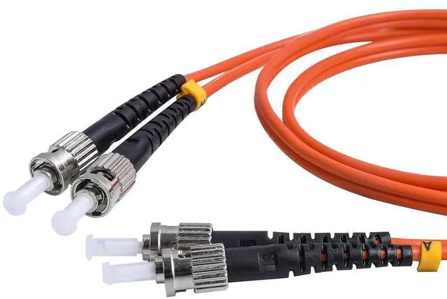 Alt view image 2 of 7 - ST to ST Fiber Patch Cable, Multimode Duplex 50/125um OM2 LSZH Fiber Jumper- ST/UPC ST/UPC Patch Cords (1 Pack, 2m