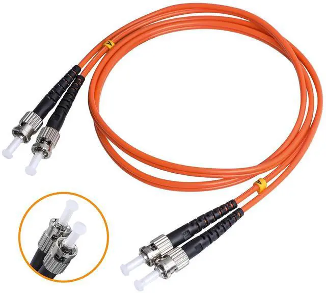 Alt view image 3 of 7 - ST to ST Fiber Patch Cable, Multimode Duplex 50/125um OM2 LSZH Fiber Jumper- ST/UPC ST/UPC Patch Cords (1 Pack, 2m