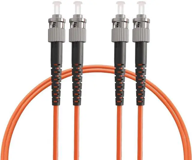 Main image of ST to ST Fiber Patch Cable, Multimode Duplex 50/125um OM2 LSZH Fiber Jumper- ST/UPC ST/UPC Patch Cords (1 Pack, 2m