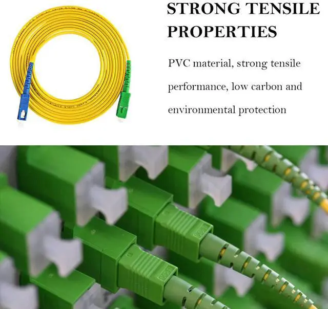 Alt view image 4 of 7 - SC/UPC-SC/APC Singlemode Simplex Fiber Optic Patch Cable - SC to SC SM Fiber Jumper - Fiber Optic Internet Cable 5m