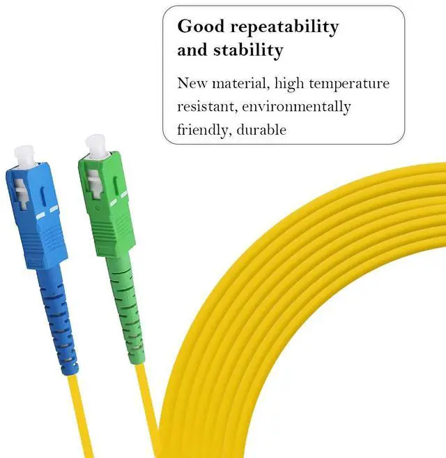 Alt view image 3 of 7 - SC/UPC-SC/APC Singlemode Simplex Fiber Optic Patch Cable - SC to SC SM Fiber Jumper - Fiber Optic Internet Cable 5m