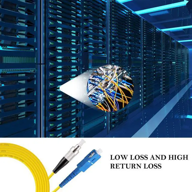 Alt view image 5 of 7 - SC to FC Fiber Optic Patch Cable, Single-Mode Simplex Jumper Fiber Cable - SC/UPC-FC/UPC 9/125um Yellow SM Fiber Optic Cable Cord