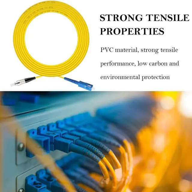 Alt view image 4 of 7 - SC to FC Fiber Optic Patch Cable, Single-Mode Simplex Jumper Fiber Cable - SC/UPC-FC/UPC 9/125um Yellow SM Fiber Optic Cable Cord