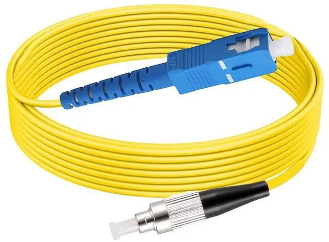 Alt view image 3 of 7 - SC to FC Fiber Optic Patch Cable, Single-Mode Simplex Jumper Fiber Cable - SC/UPC-FC/UPC 9/125um Yellow SM Fiber Optic Cable Cord