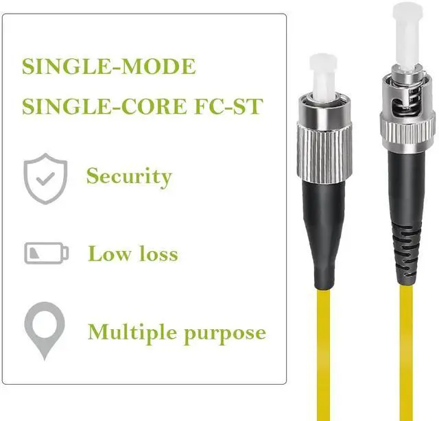 Alt view image 3 of 7 - FC to ST Fiber Cable,  FC/UPC-ST/UPC Fiber Jumper Singlemode Simplex - SM Fiber Optic Patch Cable - Fiber Optic Internet Cord
