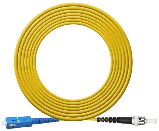 Alt view image 4 of 7 - SC to ST Fiber Optic Patch Cable, SC-ST SingleMode Simplex Fiber Cable - SC/UPC-ST/UPC 9/125um Yellow SM Fiber Optic Cable Cord