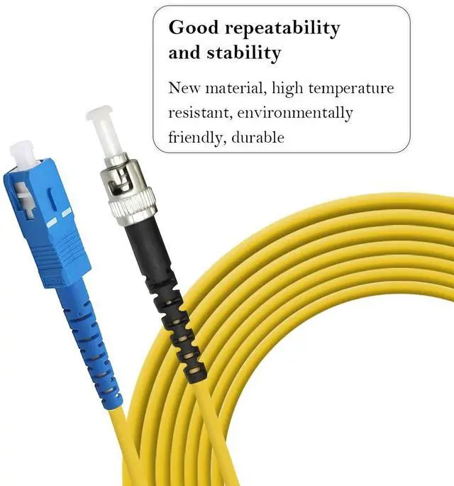 Alt view image 3 of 7 - SC to ST Fiber Optic Patch Cable, SC-ST SingleMode Simplex Fiber Cable - SC/UPC-ST/UPC 9/125um Yellow SM Fiber Optic Cable Cord