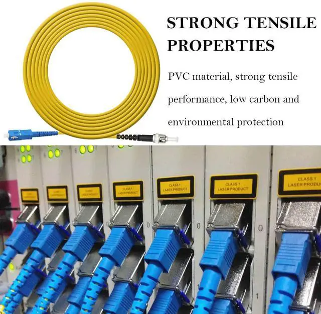 Alt view image 2 of 7 - SC to ST Fiber Optic Patch Cable, SC-ST SingleMode Simplex Fiber Cable - SC/UPC-ST/UPC 9/125um Yellow SM Fiber Optic Cable Cord