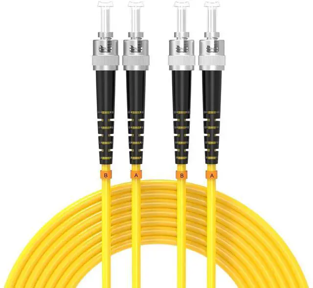 Main image of ST/UPC-ST/UPC Single-Mode Fiber Optic Cable ST to ST OS2 Jumper Optical Patch Cord Duplex 9/125um Yellow
