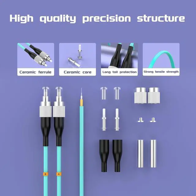 Alt view image 4 of 7 - FC/UPC-FC/UPC Fiber Patch Cable OM3 10GB Multimode Jumper Duplex 50/125m Fiber Optic Cord