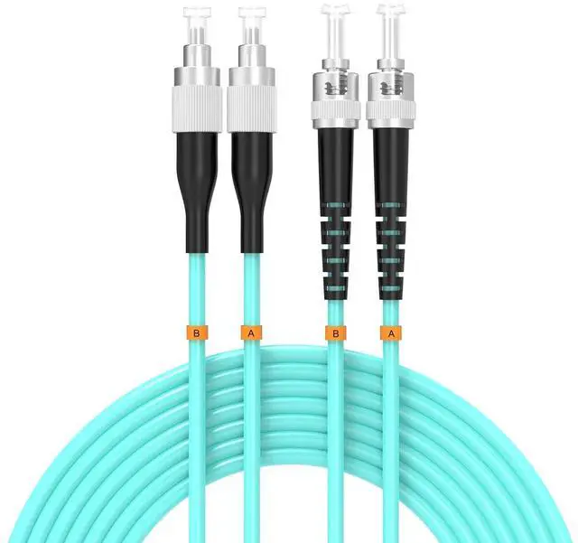 Main image of OM3 FC/UPC to ST/UPC Fiber Patch Cable 10BG Multimode Duplex Jumper 50/125m Optical Patch Cord