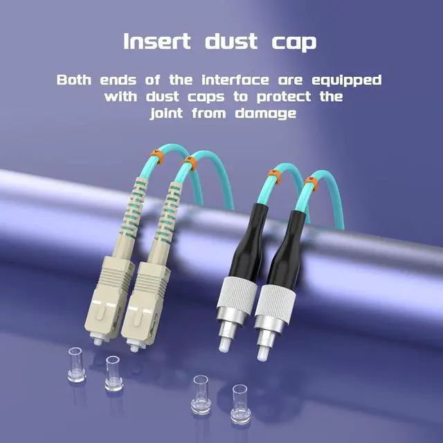 Alt view image 6 of 7 - SC/UPC to FC/UPC Fiber Patch Cable OM3 10GB/Gigabit Multimode Duplex Jumper 50/125m LSZH Fiber Optic Cord