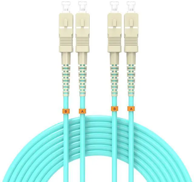 Main image of OM3 Fiber Patch Cable SC/UPC to SC/UPC OM3 10Gb/Gigabit MultiMode Jumper Duplex 50/125m LSZH Fiber Optic Cord for SFP Transceiver
