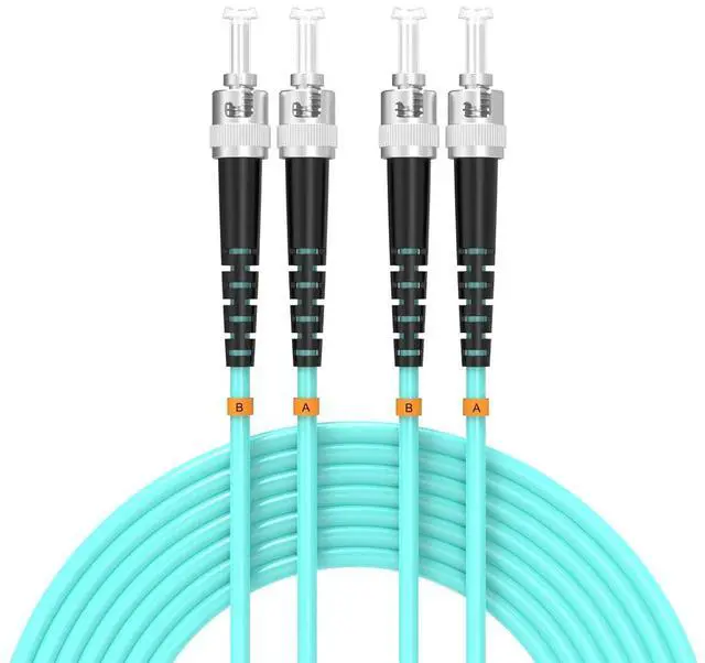 Main image of OM3 Fiber Patch Cable ST/UPC to ST/UPC 10BG/Gigabit Multimode Duplex Jumper 50/125m Optical Patch Cord