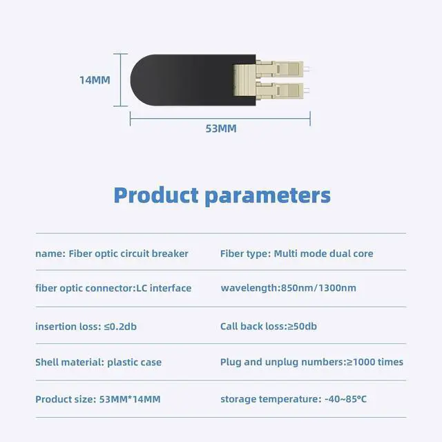 Alt view image 2 of 7 - Fiber Optic Loopback Cable LC/UPC Multimode Duplex - 50/125m,Fiber Loopback Testers Connectors Adapter,in Testing 10G 40G Interface Transceivers(2 Pack)
