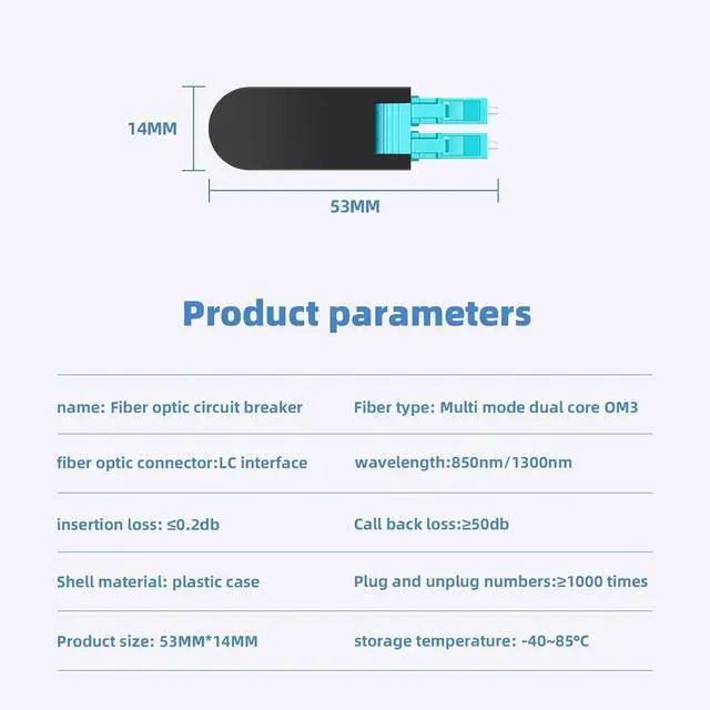 Alt view image 2 of 7 - LC/UPC Fiber Loopback Adapter Tester, OM3 Multimode Duplex - 50/125m Fiber Optic Loopback Cable,Fiber Optic Cable Test Plug for Testing Applications