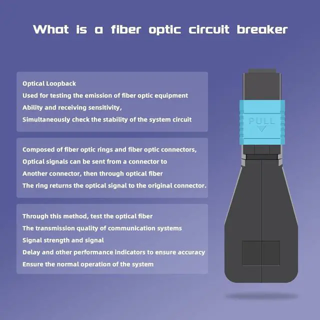 Alt view image 5 of 7 - MPO/UPC Female Fiber Optic Loopback Tester Cable, OM3 Multimode Duplex 50/125m MPO 12 Core -Fiber Loopback Adapter for 40G 100G Networks and QSFP Testing