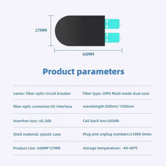 Alt view image 2 of 7 - SC/UPC Fiber Loopback Adapter Tester, OM3 Multimode Duplex - 50/125m Fiber Optic Loopback Cable,Fiber Optic Cable Test Plug for Testing Applications