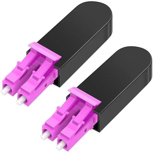 Main image of LC/UPC Fiber Optic Loopback Adapter Tester Multimode Duplex 50/125m OM4 Loopback Plug Standard LC Connector Loopback Adapter/Test Plug, for Fibre Optic Networks Fibre Optic Cable Testing (2 pack)