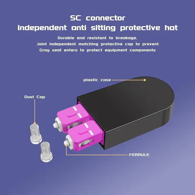 Alt view image 4 of 7 - SC/UPC Fiber Optic Loopback Adapter Tester Multimode Duplex 50/125m OM4 Loopback Plug Standard SC Connector Loopback Adapter/Test Plug, for Fibre Optic Networks Fibre Optic Cable Testing