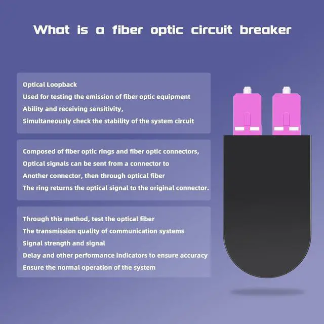 Alt view image 5 of 7 - SC/UPC Fiber Optic Loopback Adapter Tester Multimode Duplex 50/125m OM4 Loopback Plug Standard SC Connector Loopback Adapter/Test Plug, for Fibre Optic Networks Fibre Optic Cable Testing