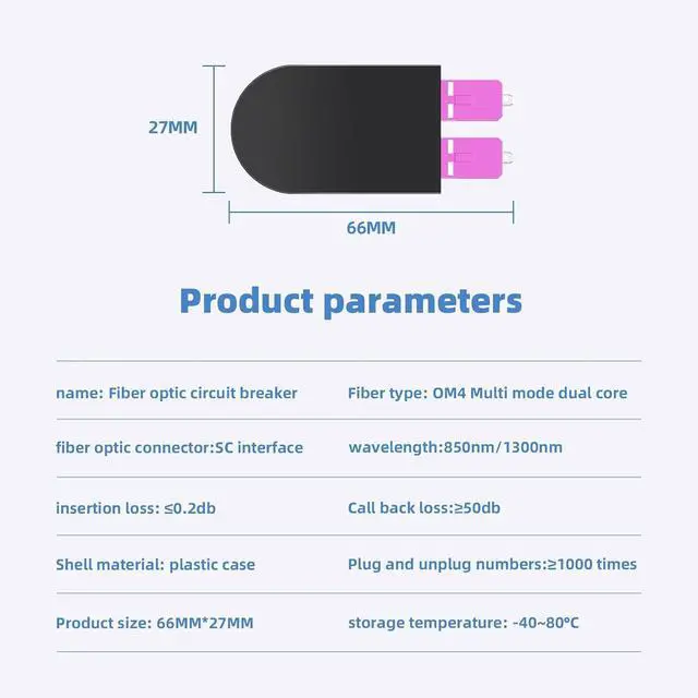 Alt view image 2 of 7 - SC/UPC Fiber Optic Loopback Adapter Tester Multimode Duplex 50/125m OM4 Loopback Plug Standard SC Connector Loopback Adapter/Test Plug, for Fibre Optic Networks Fibre Optic Cable Testing